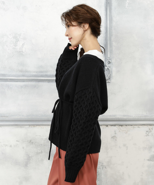 VIS（ビス）の「【WEB限定】ハニカム編スリーブカーディガン（カーディガン/ボレロ・レディース・ベージュ/ネイビー/キナリ/ブルー系その他4・FREE）」の11枚目の写真