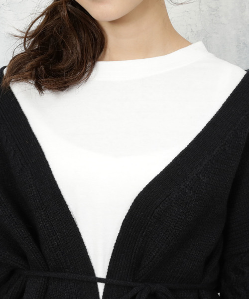 VIS（ビス）の「【WEB限定】ハニカム編スリーブカーディガン（カーディガン/ボレロ・レディース・ベージュ/ネイビー/キナリ/ブルー系その他4・FREE）」の7枚目の写真