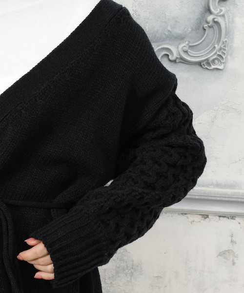 VIS（ビス）の「【WEB限定】ハニカム編スリーブカーディガン（カーディガン/ボレロ・レディース・ベージュ/ネイビー/キナリ/ブルー系その他4・FREE）」の5枚目の写真