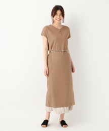 GLOBAL WORK | ハリヌキリブヘンリーワンピ半袖/836607(ワンピース)