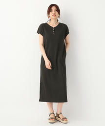 GLOBAL WORK | ハリヌキリブヘンリーワンピ半袖/836607(ワンピース)