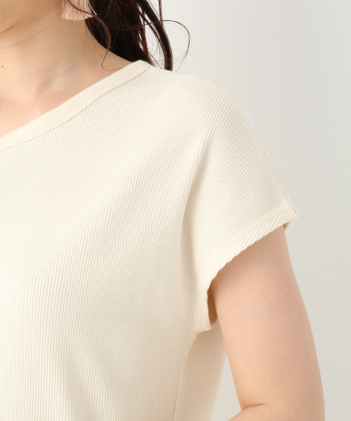 GLOBAL WORK（グローバルワーク）の「ハリヌキリブヘンリーワンピ半袖/836607（ワンピース・レディース・ブラック/ブラウン/オフホワイト・MEDIUM/LARGE）」の12枚目の写真