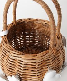 美品 LUDLOW ハート モチーフ カゴバッグ Sサイズ ブラック LUDLOW 美品 ラドロー かごバッグ ハートバスケット ブラウン