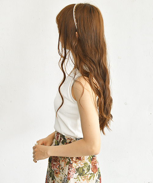 PairPair（ペアペア）の「ボタン付きリブタンクトップ（タンクトップ・レディース・ブラック/オフホワイト・FREE）」の4枚目の写真