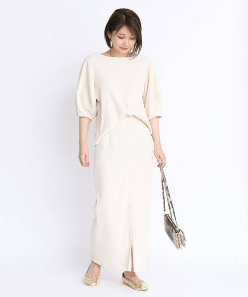 DouDou(ドゥドゥ)の「バルーン袖プルオーバー(Tシャツ/カットソー・レディース・アイボリー/グレイッシュベージュ・FREE)」の6枚目の写真