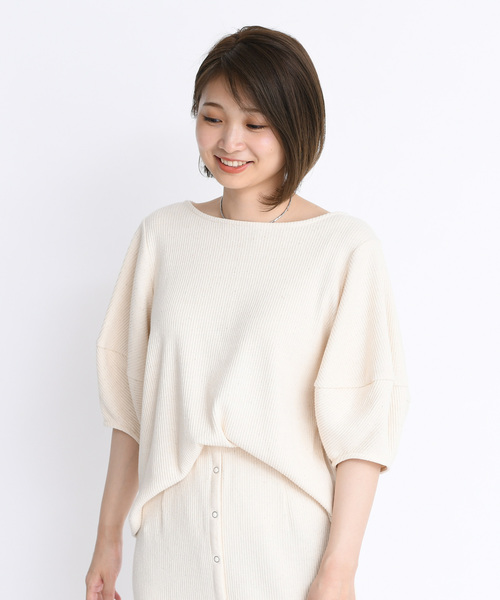 DouDou(ドゥドゥ)の「バルーン袖プルオーバー(Tシャツ/カットソー・レディース・アイボリー/グレイッシュベージュ・FREE)」の9枚目の写真