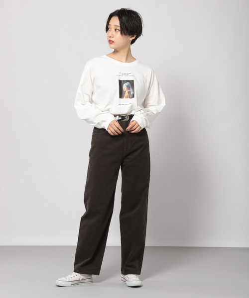 PAGEBOY（ページボーイ）の「フェルメールロンT（Tシャツ/カットソー・レディース・ブラック/ホワイト・FREE）」の3枚目の写真