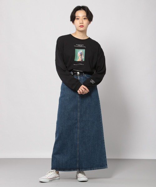 PAGEBOY（ページボーイ）の「フェルメールロンT（Tシャツ/カットソー・レディース・ブラック/ホワイト・FREE）」の4枚目の写真