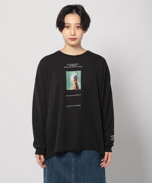 PAGEBOY（ページボーイ）の「フェルメールロンT（Tシャツ/カットソー・レディース・ブラック/ホワイト・FREE）」の5枚目の写真