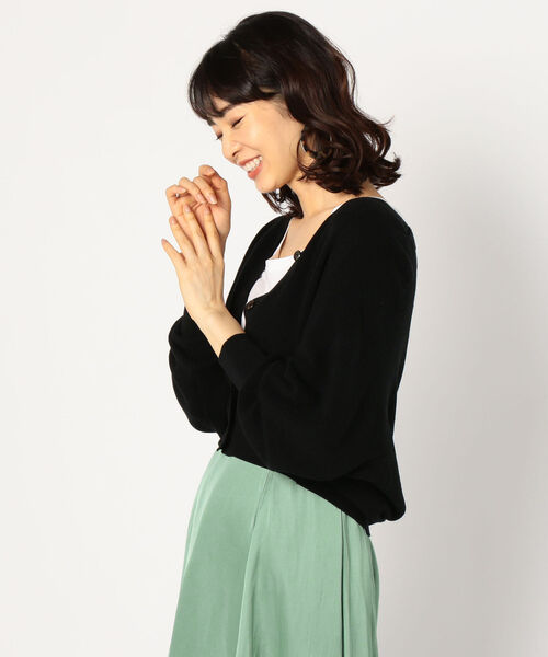 NOLLEY’S(ノーリーズ)の「片畦ゆったりカーディガン(ニット/セーター・レディース・ブラック/ベージュ/ラベンダー・38)」の2枚目の写真