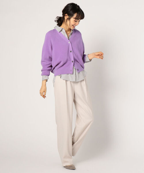 NOLLEY’S(ノーリーズ)の「片畦ゆったりカーディガン(ニット/セーター・レディース・ブラック/ベージュ/ラベンダー・38)」の6枚目の写真