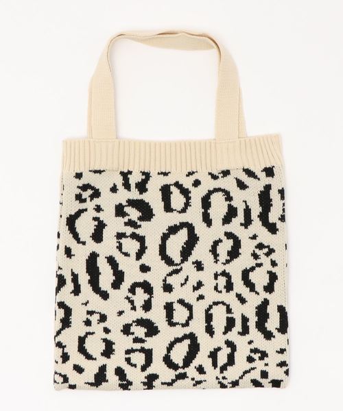 ミディアムトートバッグ　グレー　アニマル柄 ミディアムトートバッグ グレー アニマル柄