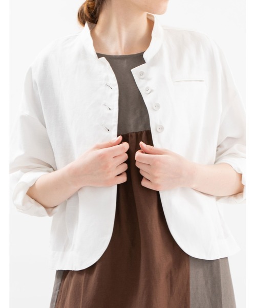 nop de nod（ノップドゥノッド）の「リネンコットンオフィサーカラー