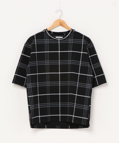 WEGO(ウィゴー)の「WEGO/チェック5分袖プルオーバー(Tシャツ/カットソー・メンズ・ブラウン系その他2/ベージュ系その他2/グレー系その他2/ブラック系その他2・MEDIUM/LARGE)」の2枚目の写真