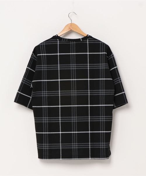 WEGO(ウィゴー)の「WEGO/チェック5分袖プルオーバー(Tシャツ/カットソー・メンズ・ブラウン系その他2/ベージュ系その他2/グレー系その他2/ブラック系その他2・MEDIUM/LARGE)」の5枚目の写真