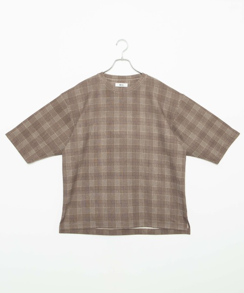 WEGO(ウィゴー)の「WEGO/チェック5分袖プルオーバー(Tシャツ/カットソー・メンズ・ブラウン系その他2/ベージュ系その他2/グレー系その他2/ブラック系その他2・MEDIUM/LARGE)」の11枚目の写真