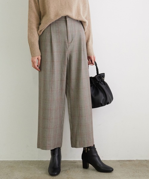 ROPE' PICNIC(ロペピクニック)の「【らくぽか】裏起毛タックワイドパンツ(その他パンツ・レディース・ブラック/ベージュ/ブラウン/ブラック系その他/ベージュ系その他/ブラック系その他2・40/38/36)」の4枚目の写真