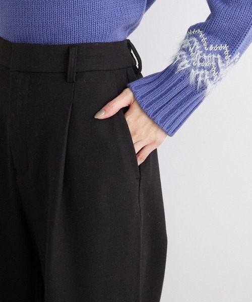 ROPE' PICNIC(ロペピクニック)の「【らくぽか】裏起毛タックワイドパンツ(その他パンツ・レディース・ブラック/ベージュ/ブラウン/ブラック系その他/ベージュ系その他/ブラック系その他2・40/38/36)」の11枚目の写真
