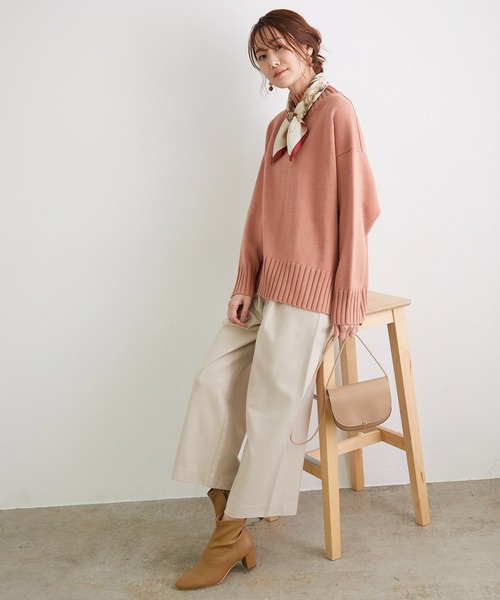 ROPE' PICNIC(ロペピクニック)の「【らくぽか】裏起毛タックワイドパンツ(その他パンツ・レディース・ブラック/ベージュ/ブラウン/ブラック系その他/ベージュ系その他/ブラック系その他2・40/38/36)」の18枚目の写真