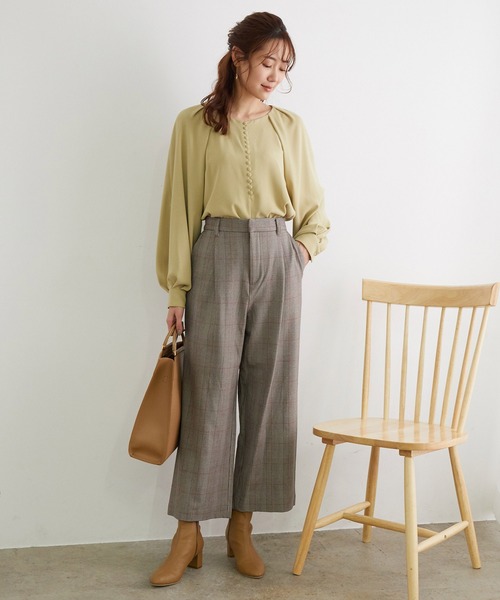 ROPE' PICNIC(ロペピクニック)の「【らくぽか】裏起毛タックワイドパンツ(その他パンツ・レディース・ブラック/ベージュ/ブラウン/ブラック系その他/ベージュ系その他/ブラック系その他2・40/38/36)」の16枚目の写真