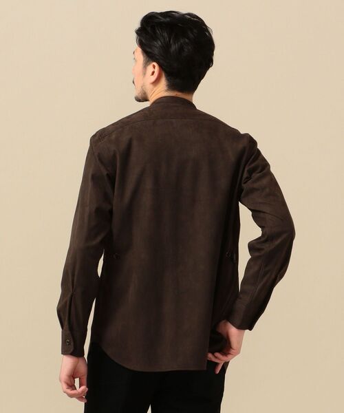 SHIPS(シップス)の「SC: フェイクスエード スタンドカラー シャツ(シャツ/ブラウス・メンズ・ブラック/ブラウン・MEDIUM/LARGE/X-LARGE/SMALL)」の4枚目の写真