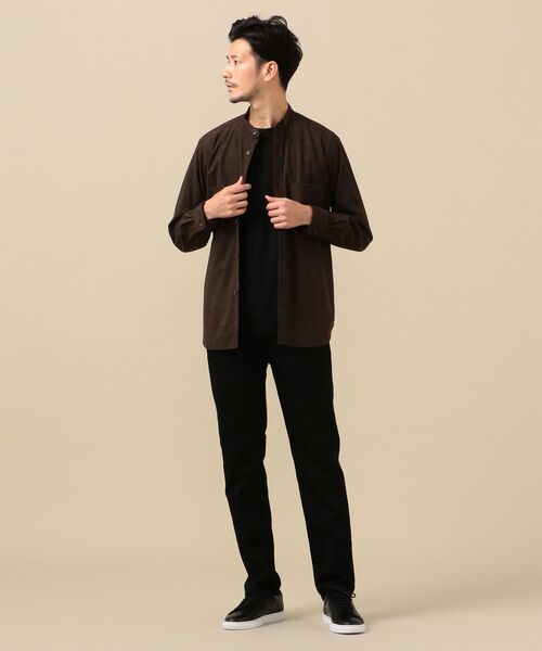 SHIPS(シップス)の「SC: フェイクスエード スタンドカラー シャツ(シャツ/ブラウス・メンズ・ブラック/ブラウン・MEDIUM/LARGE/X-LARGE/SMALL)」の6枚目の写真