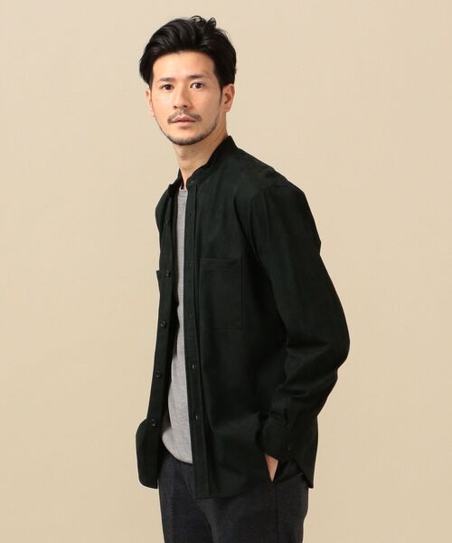 SHIPS(シップス)の「SC: フェイクスエード スタンドカラー シャツ(シャツ/ブラウス・メンズ・ブラック/ブラウン・MEDIUM/LARGE/X-LARGE/SMALL)」の10枚目の写真