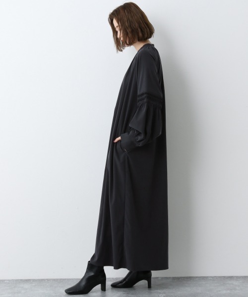 A part by（アパートバイ）の「MoNyソデシャーリングワンピース　918322（ワンピース・レディース・チャコールグレー/オフホワイト/カーキ/ライトイエロー/ブラウン系その他・FREE）」の16枚目の写真