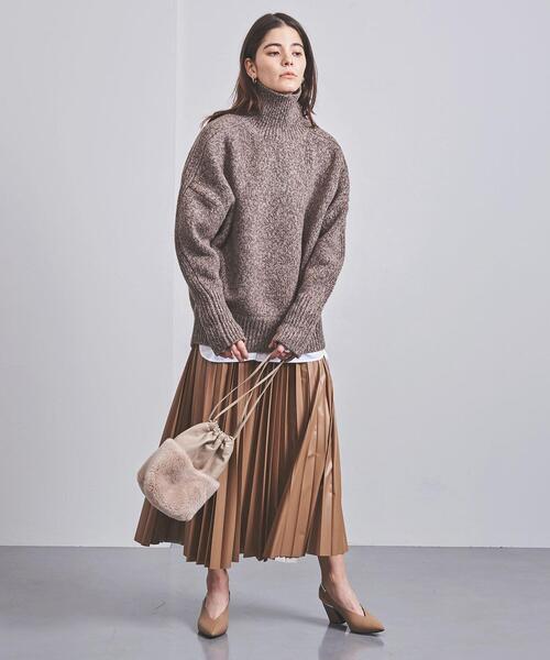 UNITED ARROWS(ユナイテッドアローズ)の「UWMSC フェイクレザー プリーツスカート†(スカート・レディース・ベージュ/ブラック/ブラック系その他/ベージュ系その他・38/36)」の10枚目の写真