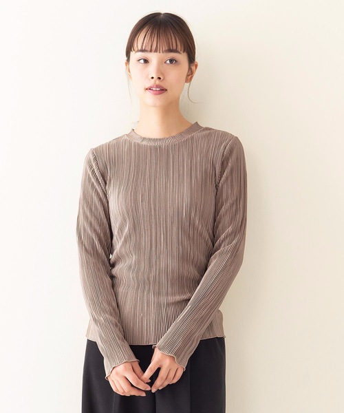 INNOCENT BLUE（イノセントブルー）の「【INNOCENT BLUE/イノセントブルー】サテンミニプリーツプルオーバー　ヴィンテージサテン素材　プリーツ加工　トップス　カットソー（Tシャツ/カットソー・レディース・ブラック/ライトブラウン/ライトベージュ/カーキ・MEDIUM）」の14枚目の写真