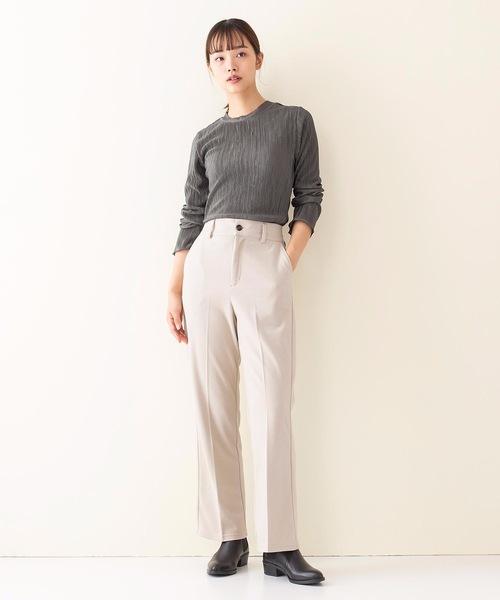 INNOCENT BLUE（イノセントブルー）の「【INNOCENT BLUE/イノセントブルー】サテンミニプリーツプルオーバー　ヴィンテージサテン素材　プリーツ加工　トップス　カットソー（Tシャツ/カットソー・レディース・ブラック/ライトブラウン/ライトベージュ/カーキ・MEDIUM）」の22枚目の写真