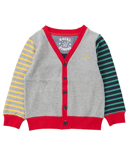 X-girl Stages(エックスガールステージス)の「MULTI COLOR CARDIGAN (4T~7T)(カーディガン/ボレロ・キッズ・アッシュ/ネイビー/レッド・4T/5T/7T/6T)」の12枚目の写真