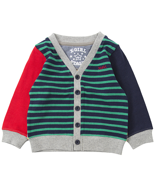 X-girl Stages(エックスガールステージス)の「MULTI COLOR CARDIGAN (4T~7T)(カーディガン/ボレロ・キッズ・アッシュ/ネイビー/レッド・4T/5T/7T/6T)」の13枚目の写真