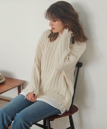 KOBE LETTUCE | レイヤード風ダメージニットトップス(ニット/セーター)