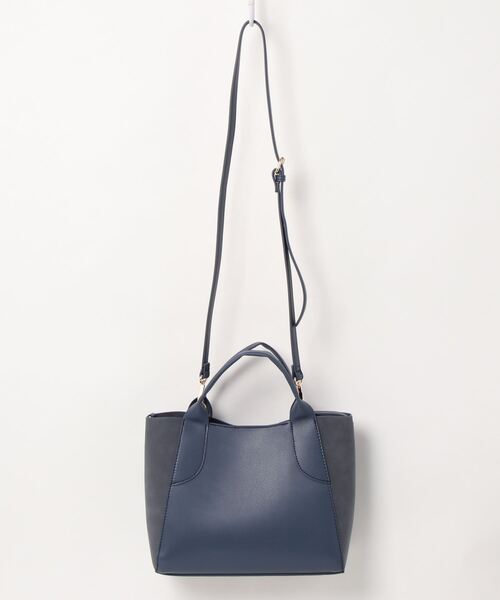 INTERPLANET(インタープラネット)の「配色親子バッグ②(ショルダーバッグ・レディース・ナチュラル/ネイビー/アイボリー・フリー)」の7枚目の写真