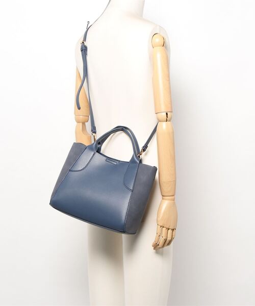 INTERPLANET(インタープラネット)の「配色親子バッグ②(ショルダーバッグ・レディース・ナチュラル/ネイビー/アイボリー・フリー)」の8枚目の写真