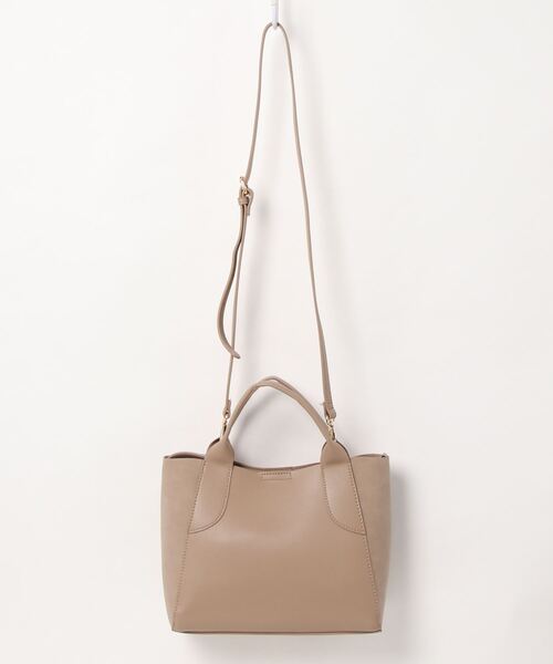 INTERPLANET(インタープラネット)の「配色親子バッグ②(ショルダーバッグ・レディース・ナチュラル/ネイビー/アイボリー・フリー)」の10枚目の写真