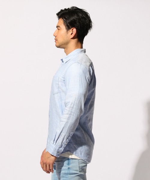 BAYFLOW（ベイフロー）の「リゾートリネンシャツ（シャツ/ブラウス・メンズ・ライトブルー/オフホワイト/イエロー/ブルー/ライトグリーン/ライトブラウン・SMALL/MEDIUM/LARGE）」の10枚目の写真