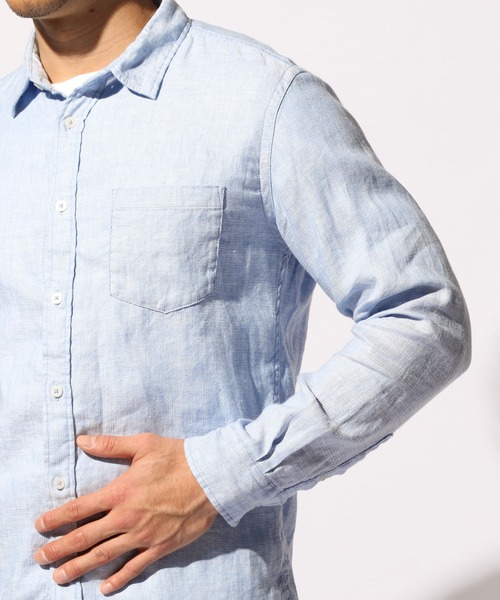 BAYFLOW（ベイフロー）の「リゾートリネンシャツ（シャツ/ブラウス・メンズ・ライトブルー/オフホワイト/イエロー/ブルー/ライトグリーン/ライトブラウン・SMALL/MEDIUM/LARGE）」の16枚目の写真