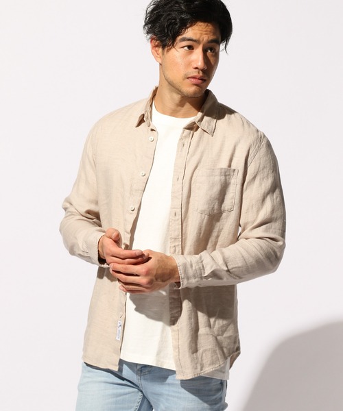 BAYFLOW（ベイフロー）の「リゾートリネンシャツ（シャツ/ブラウス・メンズ・ライトブルー/オフホワイト/イエロー/ブルー/ライトグリーン/ライトブラウン・SMALL/MEDIUM/LARGE）」の22枚目の写真