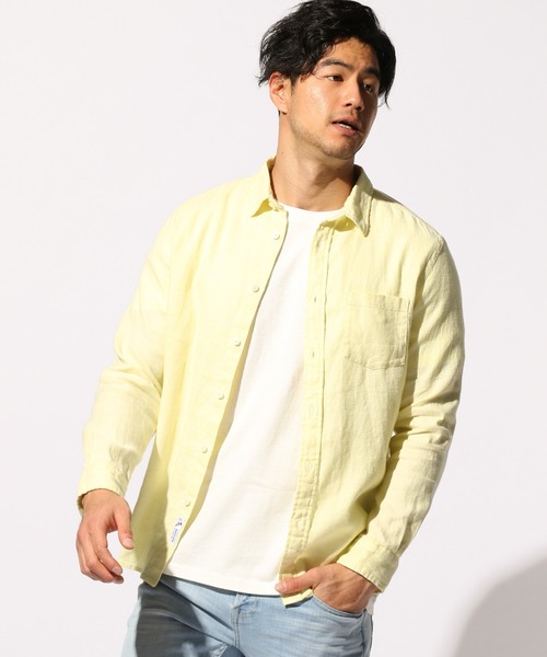 BAYFLOW（ベイフロー）の「リゾートリネンシャツ（シャツ/ブラウス・メンズ・ライトブルー/オフホワイト/イエロー/ブルー/ライトグリーン/ライトブラウン・SMALL/MEDIUM/LARGE）」の18枚目の写真