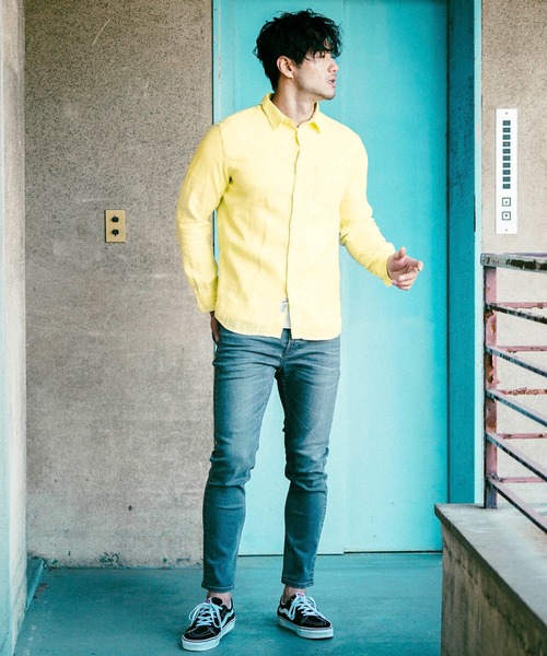 BAYFLOW（ベイフロー）の「リゾートリネンシャツ（シャツ/ブラウス・メンズ・ライトブルー/オフホワイト/イエロー/ブルー/ライトグリーン/ライトブラウン・SMALL/MEDIUM/LARGE）」の7枚目の写真