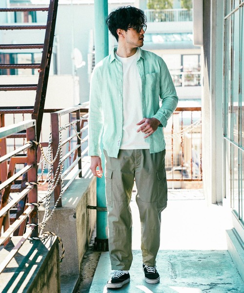 BAYFLOW（ベイフロー）の「リゾートリネンシャツ（シャツ/ブラウス・メンズ・ライトブルー/オフホワイト/イエロー/ブルー/ライトグリーン/ライトブラウン・SMALL/MEDIUM/LARGE）」の12枚目の写真