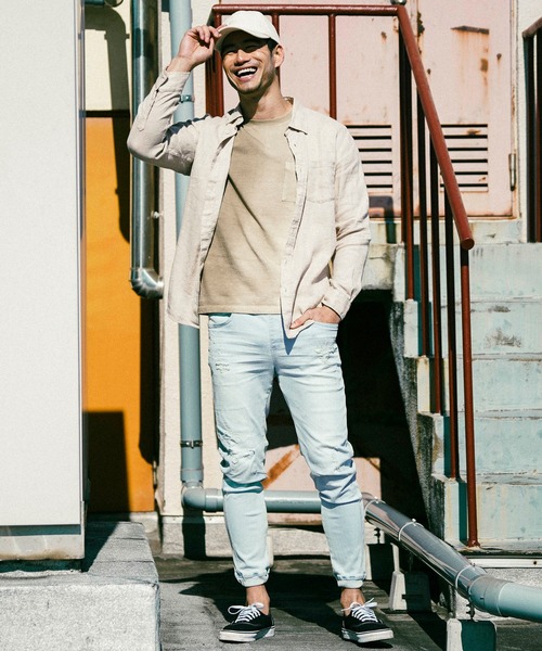 BAYFLOW（ベイフロー）の「リゾートリネンシャツ（シャツ/ブラウス・メンズ・ライトブルー/オフホワイト/イエロー/ブルー/ライトグリーン/ライトブラウン・SMALL/MEDIUM/LARGE）」の15枚目の写真