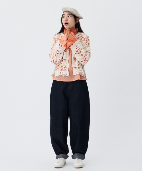 Libra Cue（リブラ キュー）の「【サイズ展開あり】デニムバルーンパンツ（デニムパンツ・レディース・ブラック/ダークブルー/ホワイト・FREE/2）」の13枚目の写真