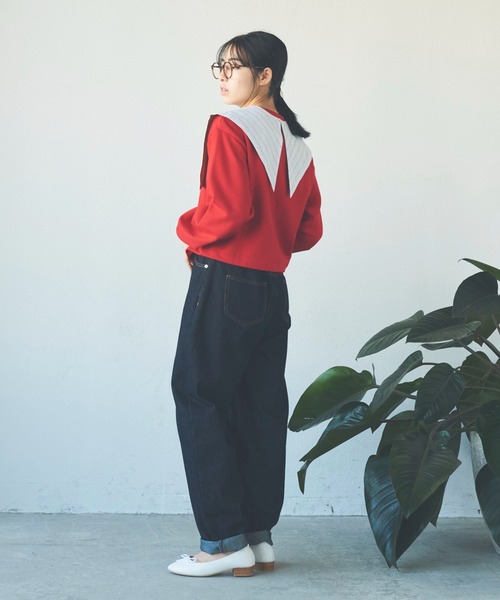 Libra Cue（リブラ キュー）の「【サイズ展開あり】デニムバルーンパンツ（デニムパンツ・レディース・ブラック/ダークブルー/ホワイト・FREE/2）」の22枚目の写真