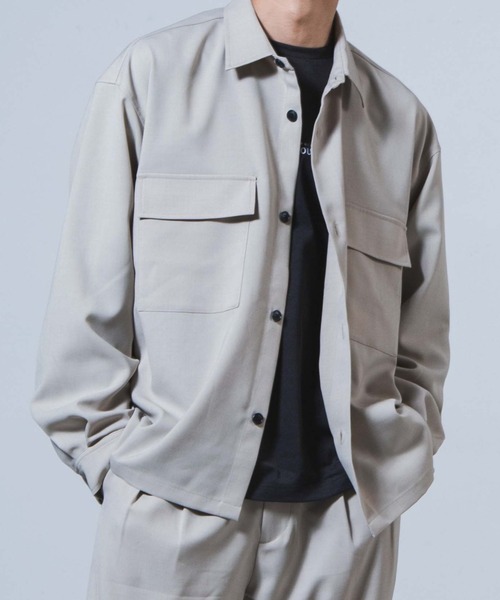 WEGO（ウィゴー）の「WEGO/【セットアップ対応商品】アーバンカラーCPOシャツ（ブルゾン・メンズ・サックスブルー/ベージュ/ラベンダー/ホワイト/ブラック・S/M/L）」の3枚目の写真