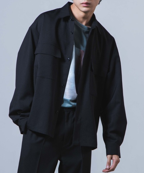 WEGO（ウィゴー）の「WEGO/【セットアップ対応商品】アーバンカラーCPOシャツ（ブルゾン・メンズ・サックスブルー/ベージュ/ラベンダー/ホワイト/ブラック・S/M/L）」の2枚目の写真