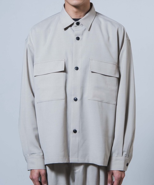 WEGO（ウィゴー）の「WEGO/【セットアップ対応商品】アーバンカラーCPOシャツ（ブルゾン・メンズ・サックスブルー/ベージュ/ラベンダー/ホワイト/ブラック・S/M/L）」の14枚目の写真