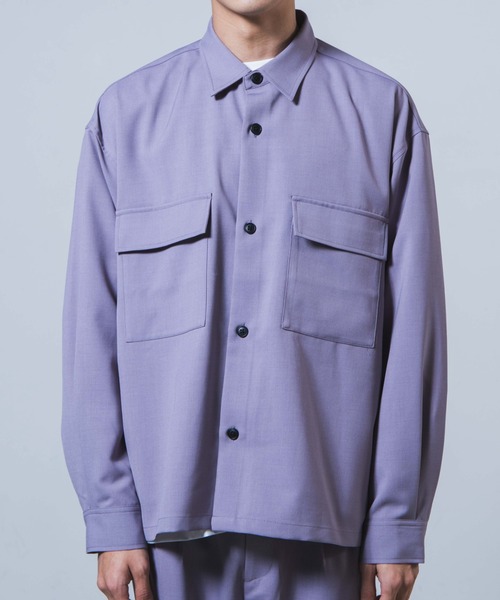 WEGO（ウィゴー）の「WEGO/【セットアップ対応商品】アーバンカラーCPOシャツ（ブルゾン・メンズ・サックスブルー/ベージュ/ラベンダー/ホワイト/ブラック・S/M/L）」の8枚目の写真